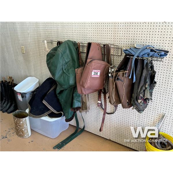 SADDLE BAGS, SPURS, HALTERS
