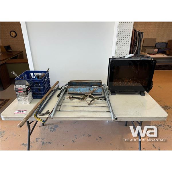 HAND TOOLS, SADDLE RACK, ELEC. FIREPLACE