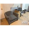 Image 2 : (3) CHAIRS, TWO DRAWER FILING CABINET, HATS