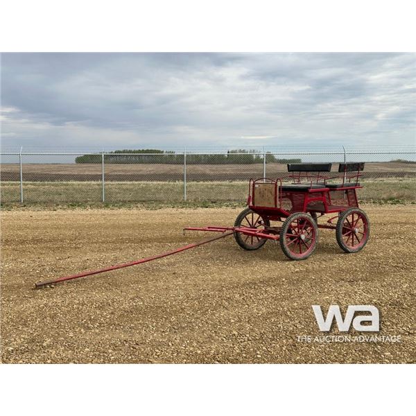 HORSE DRAWN RED STEEL BUGGY
