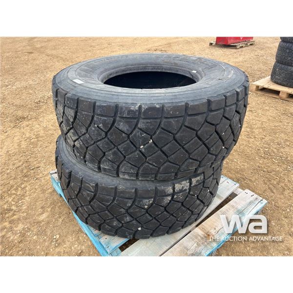 (2) GOODYEAR 425/65R22.5 STEERING TIRES