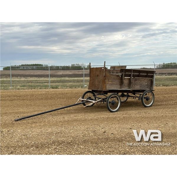HORSE DRAWN BROWN 4 WHEEL WAGON