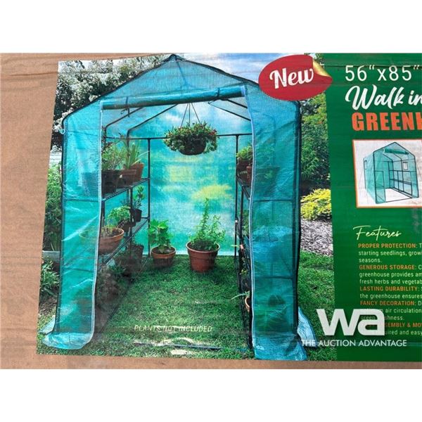 WALK IN ROLL UP GREENHOUSE & SHELVES