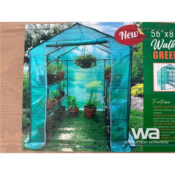 WALK IN ROLL UP GREENHOUSE & SHELVES