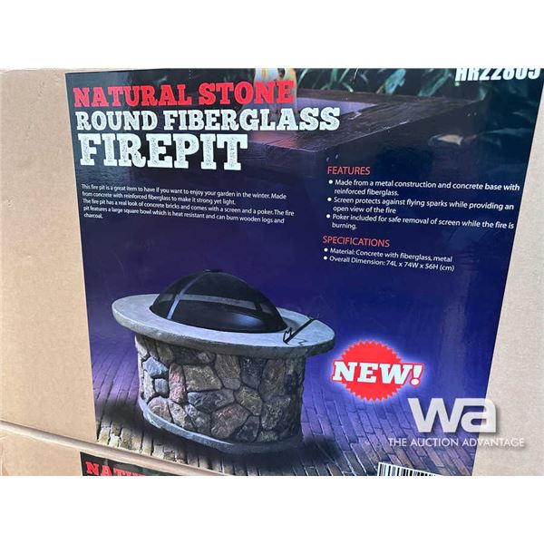 NATURAL STONE FIBERGLASS FIREPIT