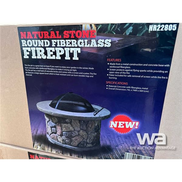NATURAL STONE FIBERGLASS FIREPIT