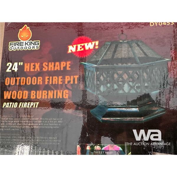 HEX SHAPE OUTDOOR FIRE PIT WOOD BURNING