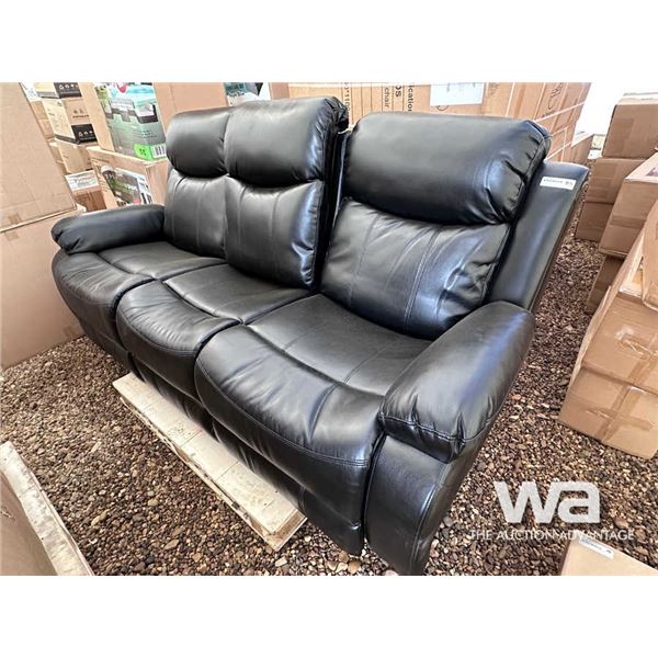 RECLINING SOFA BLACK LEATHER