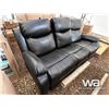 Image 2 : RECLINING SOFA BLACK LEATHER