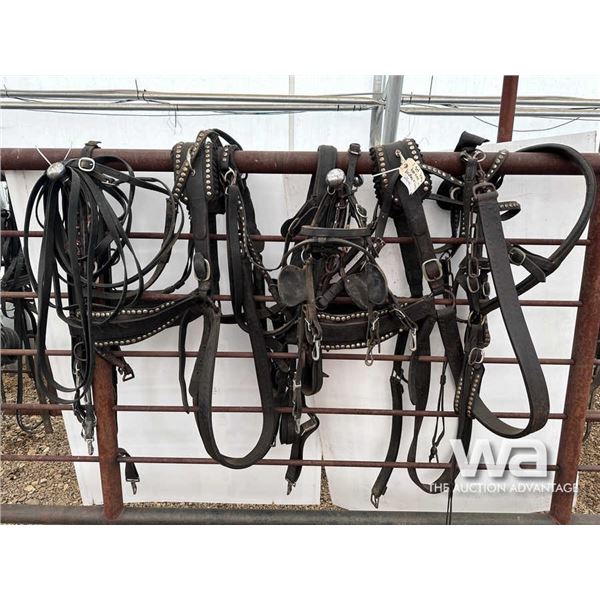 SET OF LEATHER HARNESSES WITH BRIDLES & LINES