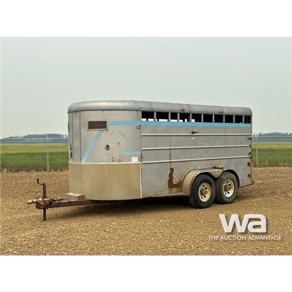 1992 TRAILMANN 16 FT. T/A STOCK HORSE TRAILER