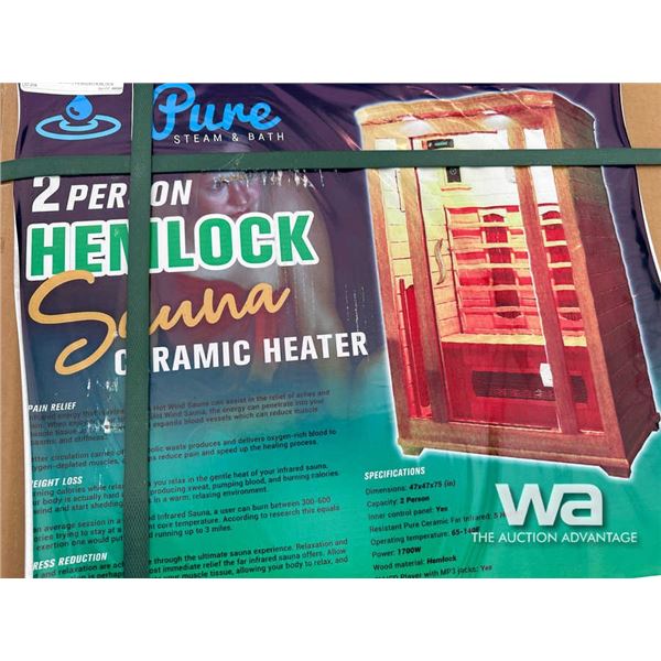 PURE STEAM & BATH 2 PERSON HEMLOCK SAUNA