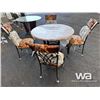 Image 2 : HARD OAK ROUND TABLE & (4) CHAIRS