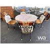 Image 3 : HARD OAK ROUND TABLE & (4) CHAIRS