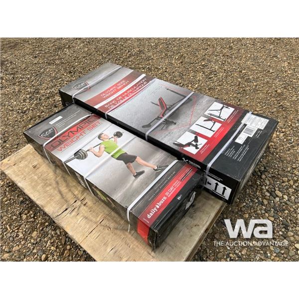 OLYMPIC WEIGHT SET AND BENCH