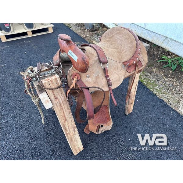 14.5 IN. WESTERN SADDLE & BRIDLE WITH STAND
