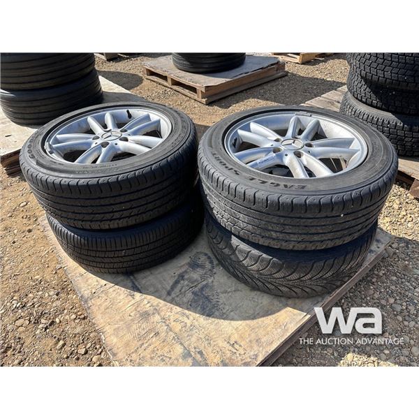 (4) 205/55R16 TIRES ON MERCEDES RIMS
