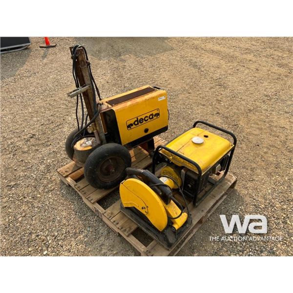DECA MIG WELDER, POWERFIST CUTOFF SAW, GENERATOR
