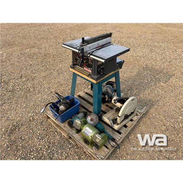 CRAFTSMAN TABLE SAW, (2) BENCH GRINDERS