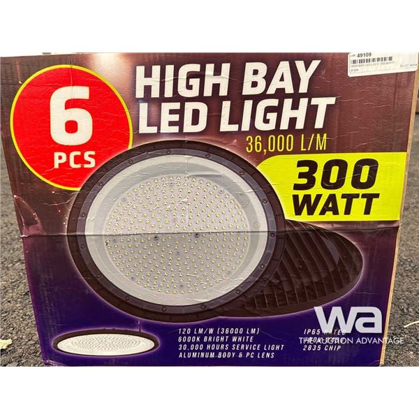 (6) HIGH BAY LED LIGHT 300 WATT