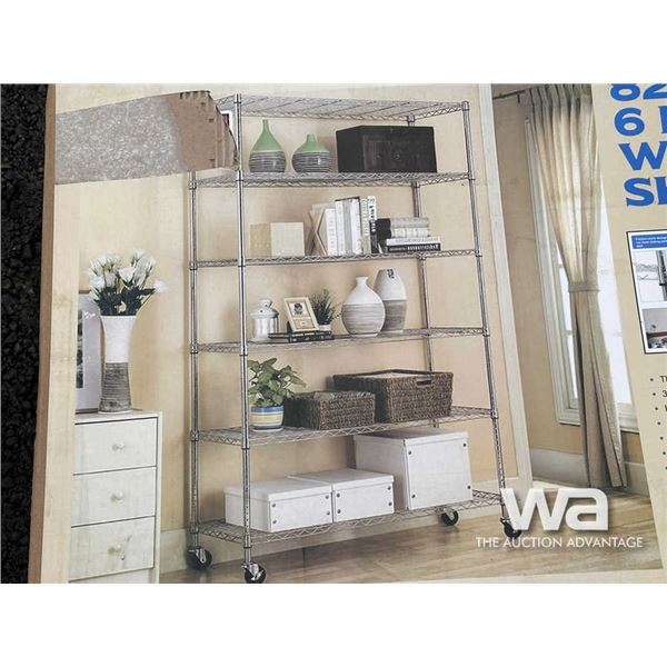 6 LAYER WIRE METAL SHELVING RACK