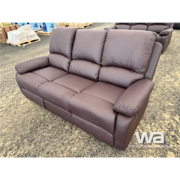 3 SEAT BROWN LEATHER SOFA