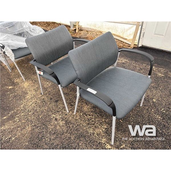 (2) FABRIC CHAIRS WITH ARMS