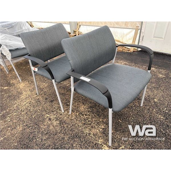 (2) FABRIC CHAIRS WITH ARMS