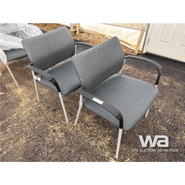 (2) FABRIC CHAIRS WITH ARMS
