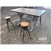 Image 3 : COUNTER HEIGHT TABLE AND (4) SWIVEL STOOLS