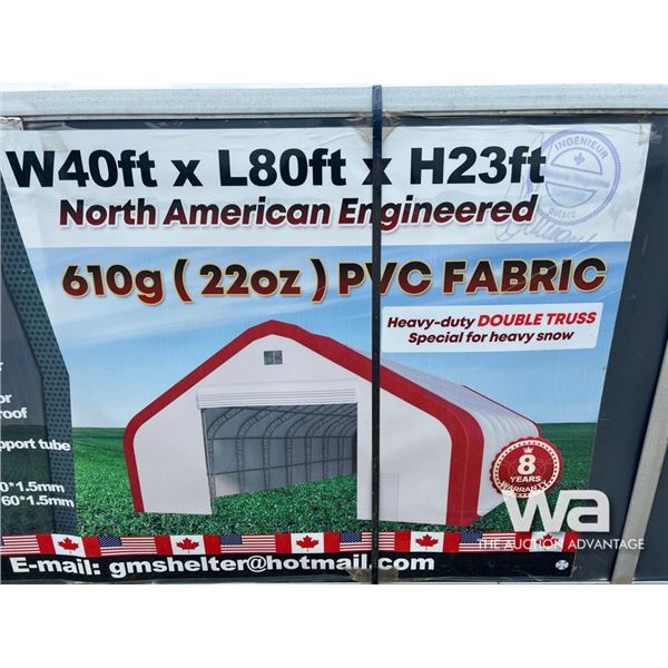 40 X 80 X 23 FT. DBL TRUSS PORTABLE SHELTER