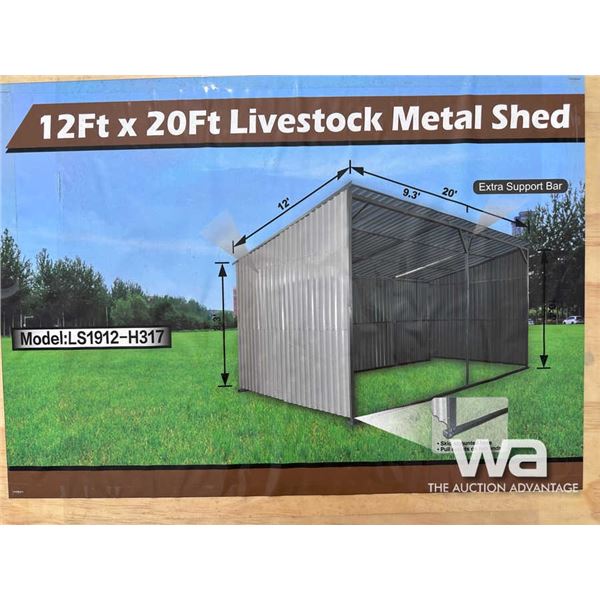 12 X 20 FT. LIVESTOCK METAL SHED