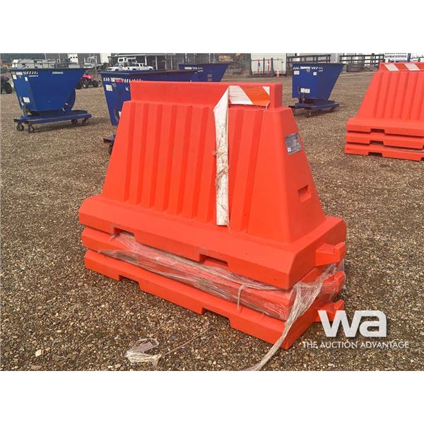 (3) ORANGE PLASTIC WATER FILLED BARRICADES