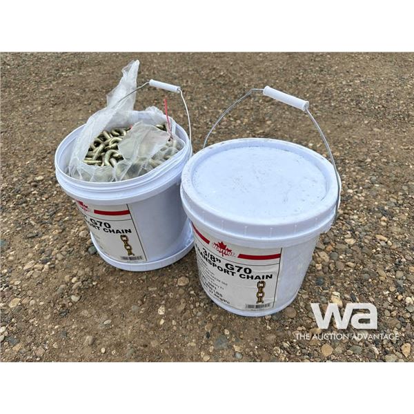 (2) 60 FT. 3/8 GRADE TRANSPORT CHAIN PAIL
