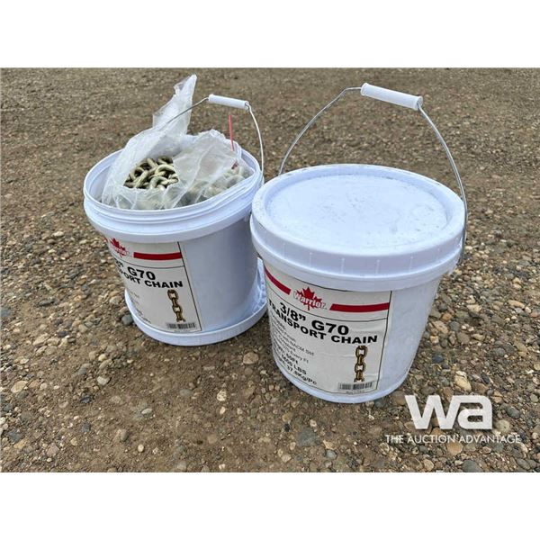(2) 60 FT. 3/8 GRADE TRANSPORT CHAIN PAIL