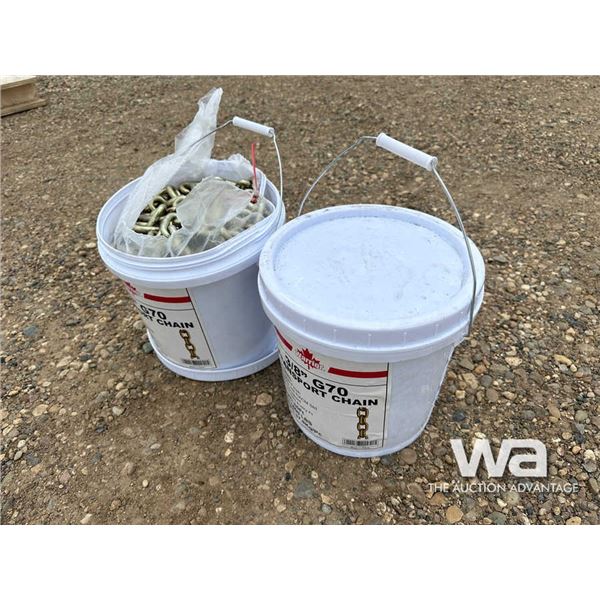 (2) 60 FT. 3/8 GRADE TRANSPORT CHAIN PAIL
