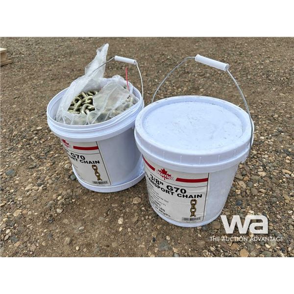 (2) 60 FT. 3/8 GRADE TRANSPORT CHAIN PAIL