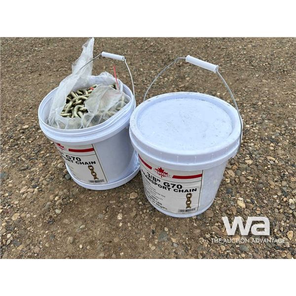(2) 60 FT. 3/8 GRADE TRANSPORT CHAIN PAIL