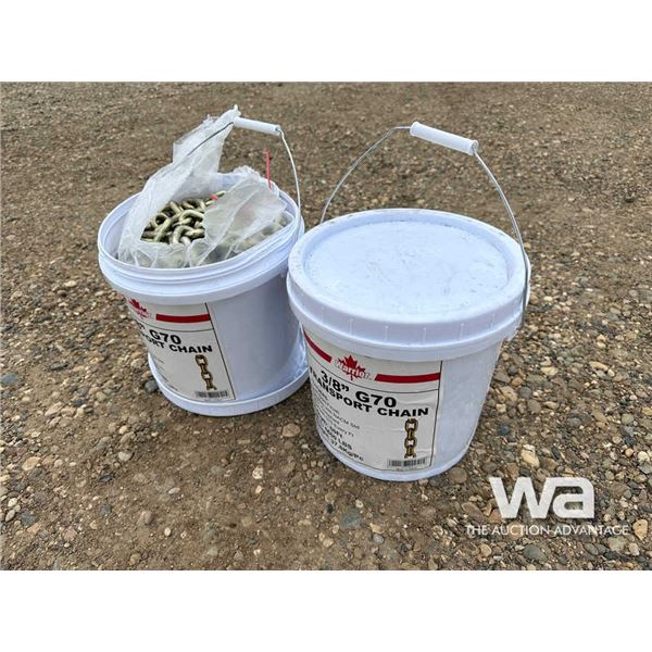 (2) 60 FT. 3/8 GRADE TRANSPORT CHAIN PAIL