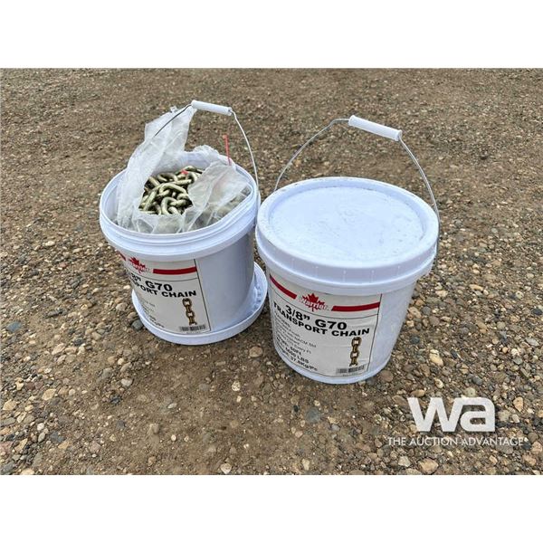 (2) 60 FT. 3/8 GRADE TRANSPORT CHAIN PAIL