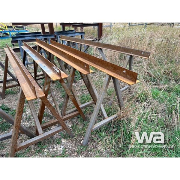 (4) SAW HORSE STEEL RACKS
