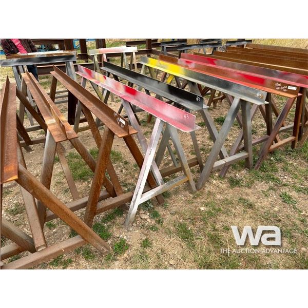 (4) SAW HORSE STEEL RACKS