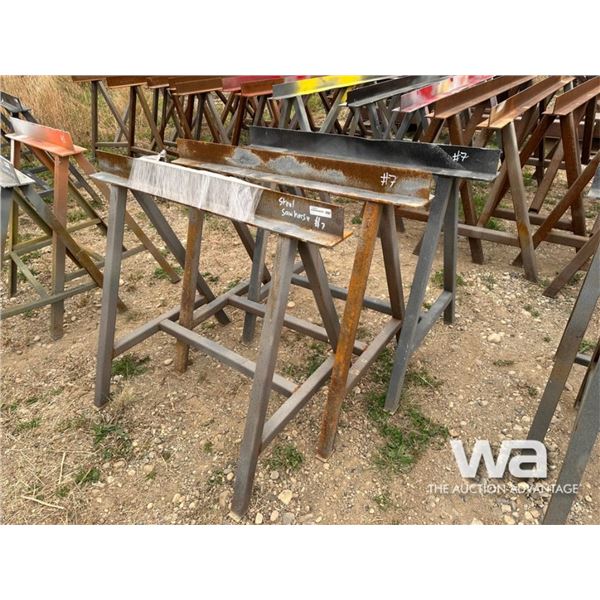 (3) SAW HORSE STEEL RACKS