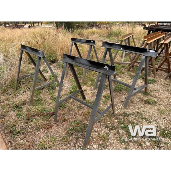 (4) SAW HORSE STEEL RACKS