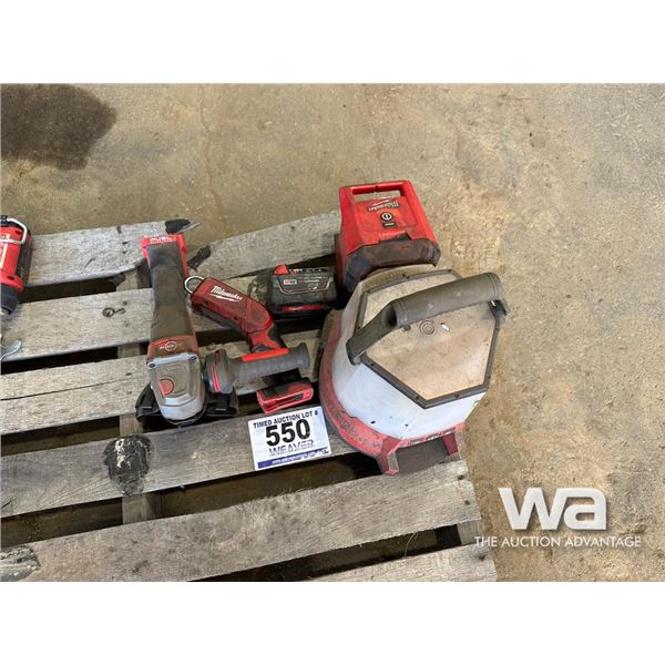 MILWAUKEE BATTERY GRINDER & LIGHTS