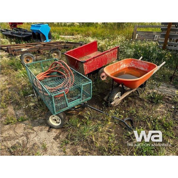 GREEN WAGON, WHEEL BARROW, S/A  ATV TRAILER