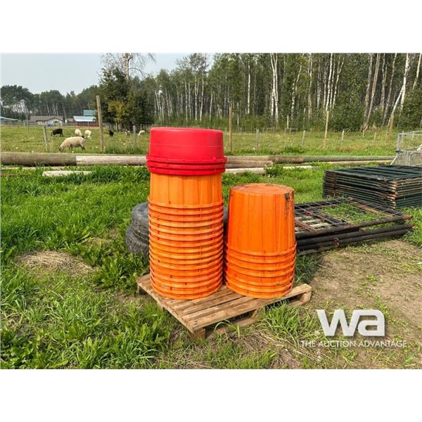 ORANGE PLASTIC MINERAL TUBS