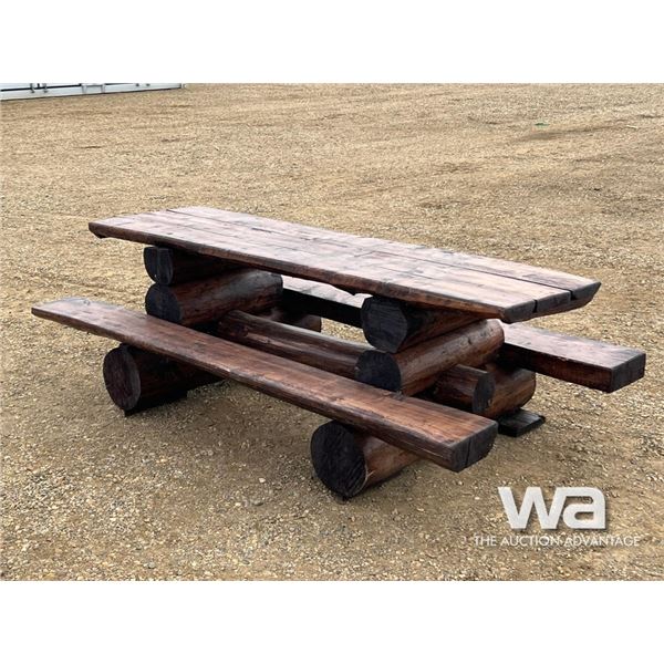 8 X 5 FT. LOG PICNIC TABLE