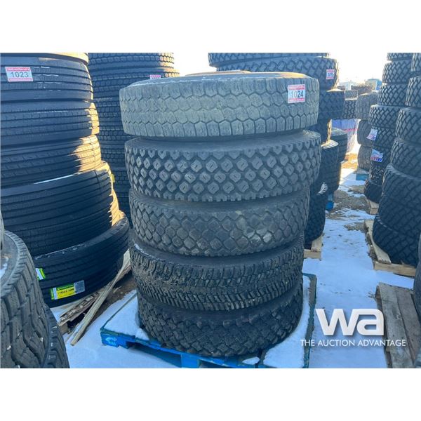 (5) 11R24.5 TIRES & RIMS