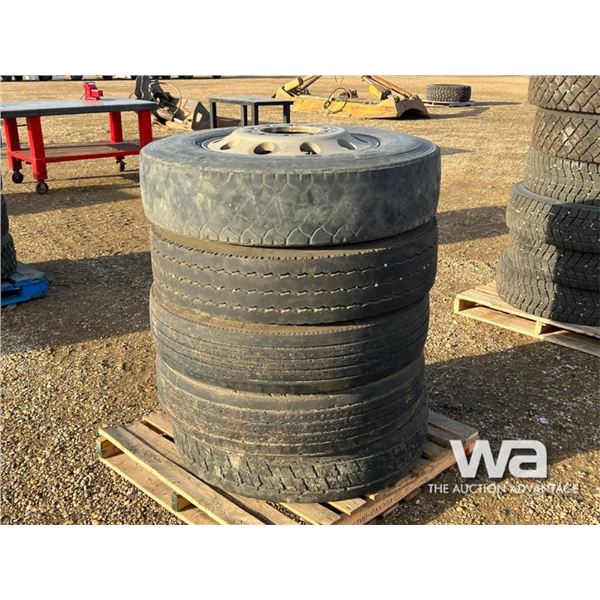 (5) 11R24.5 TIRES AND RIMS
